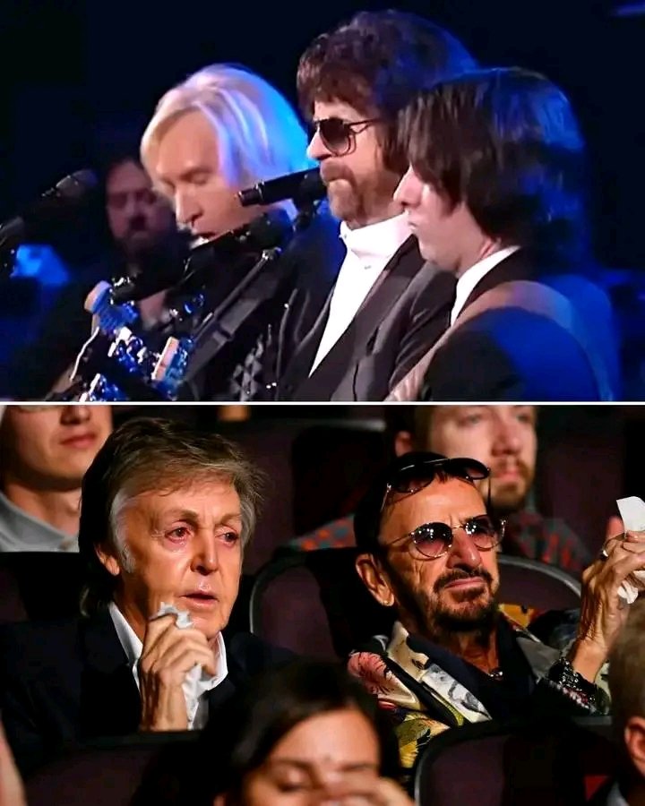 It wasn’t just a performance—it was a moment that hit straight to the heart. Music icons Joe Walsh, Jeff Lynne, and Dhani Harrison stepped onto the stage and delivered a soul-stirring tribute to The Beatles with their rendition of the timeless classic “Something.” But this wasn’t just any cover. As the first notes echoed through the air, the crowd fell silent, knowing they were about to witness something unforgettable. Originally written by George Harrison for Abbey Road in 1969, the song has long been hailed as one of the most beautiful love songs ever written. But hearing it now, led by George’s own son, Dhani, gave it a whole new weight. You could feel the emotion in every lyric, every chord—a son honoring his father, friends honoring a legend, and a room full of hearts remembering the magic of a man who changed music forever…